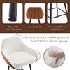 26" Modern Counter Height Bar Stools Set of 2, Mid Century Leather Upholstered Accent Arm Bar Stools,Metal Legs for Kitchen&Dining Room - 3 of 4