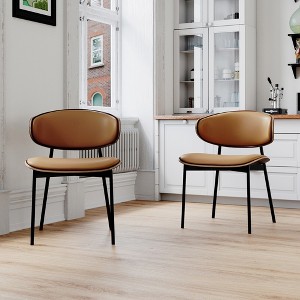 Luck Live Farmhouse Dining Chairs with Metal Frame, Soft Upholstered Seat & Back (Set Of 2) - 1 of 4