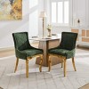 Modern Luxury Chenille Dining Chairs Set of 2 with Gold-Plated Curved Legs and Rivet Trim for Dining Room-Baofuwish - 2 of 4