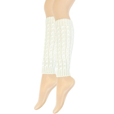 Wrapables Women's Cable Knit Leg Warmers, Cream - image 2
