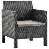 vidaXL 2 Piece Patio Lounge Set with Cushion PP Rattan Anthracite - 4 of 4