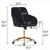 Velvet Upholstered Office Chair Adjustable Swivel Ergonomic Design with Armrests for Home Office or Vanity-3irtyhousy - 4 of 4