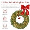 Best Choice Products Artificial Pre-Lit Fir Christmas Wreath Décor w/ Red Bow, LED Lights, Tips, Plug-In - 3 of 4