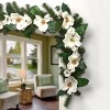 National Tree Company 6 ft. North Valley Spruce Magnolia Flower Garland - 2 of 4
