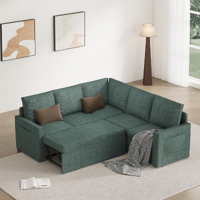 Vipbear 78" Modern Convertible Sleeper Sofa Bed, Certified 5 Seat Couch for Living Room