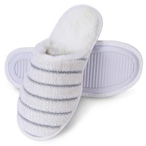 ROXONI Women Slipper Cozy Memory Foam, Indoor Outdoor Rubber Sole - 1 of 4