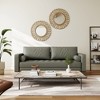 Tree City - 70" Faux Upholstered Mid-Century Modern Leather Square Arm Sofa - 2 of 4