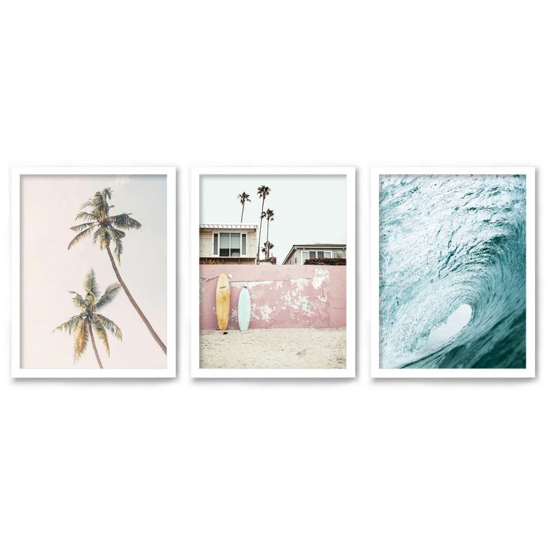Americanflat Coastal Botanical (Set Of 3) Triptych Wall Art Beachy Breeze By Sisi And Seb - Set Of 3 Framed Prints, 1 of 7