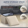 Ornavo Home Collapsible Square Small Storage Ottoman - 12 Inch - 3 of 4
