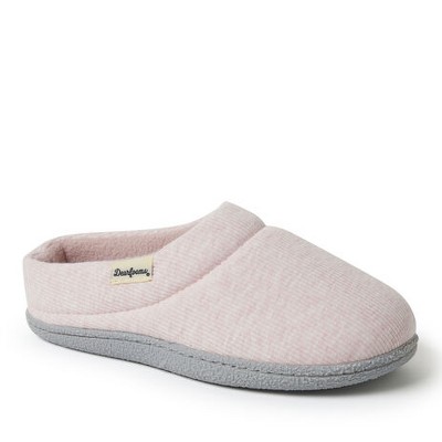 Dearfoams Women's Lacey Rib Knit Clog Slipper - Pink Heather Size L ...