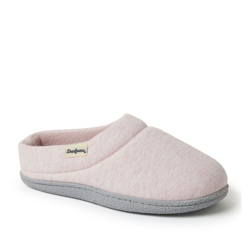 Dearfoams Women s Lacey Rib Knit Clog Slipper Pink Heather Size