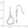 Black Bow Jewelry 12mm Open Heart Dangle Earrings in Sterling Silver - 4 of 4