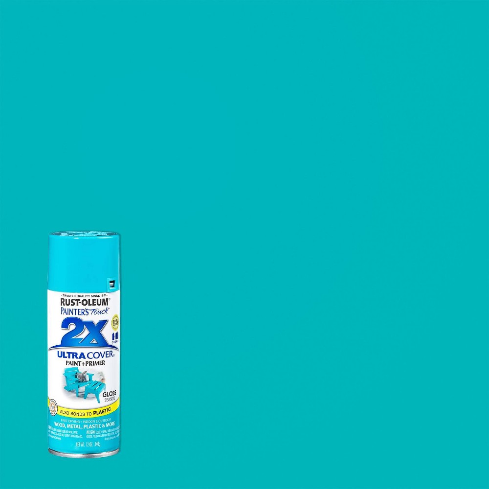 UPC 020066387372 product image for Rust-Oleum 12oz 2X Painter's Touch Ultra Cover Gloss Seaside Spray Paint Aqua | upcitemdb.com