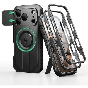 Dexnor for iPhone 17 Pro Case, [2 Front Frame & Built-in Flip Camera Cover & Kickstand] - 1 of 3