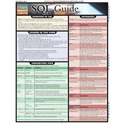 SQL Guide - (Quickstudy: Computer) by  John Hales (Poster)