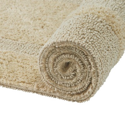 Luxurious Sand Cotton Tufted Reversible Bath Rug Set