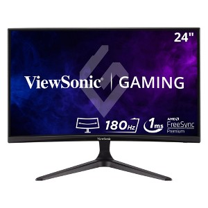 ViewSonic VX2418C 24 Inch 1080p 1ms 180Hz Curved Gaming Monitor with AMD FreeSync Premium, Eye Care, HDMI and DisplayPort - 1 of 4