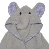 Everyday Kids Hooded Bath Robe for Boys & Girls – 3D Gray Elephant with Ears and Trunk, Soft Terry Cloth, Gender-Neutral Baby Bath Essential - 3 of 4