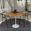 LeisureMod 48" Round Bar Height Dining Table with MDF Top and White Stainless Steel Pedestal Base Verve Collection - 3 of 4