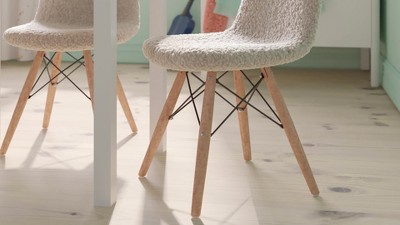 Gray Faux Shearling Children's Accent Chairs with Beechwood Legs