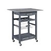 Syemin Kitchen Carts and Islands Mobile Rolling Kitchen Island Trolley Serving Cart Mobile Kitchen Storage Islands, Grey, 30"*15.75"*33.4" - 2 of 4