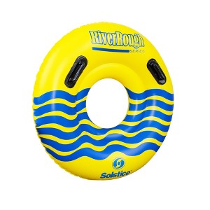 Swimline 42" Round Inflatable 1-Person Swimming Pool Tube with Handles - Yellow/Blue - 1 of 4
