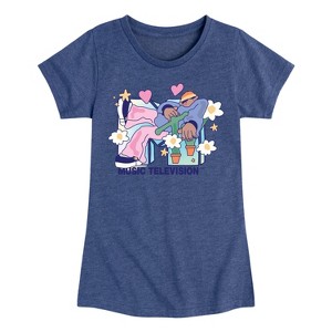 Girls' - MTV - Funky Flower Dude Fitted Short Sleeve Graphic T-Shirt - 1 of 4