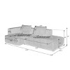 Modular Corduroy Convertible Sectional Sofa with 2 Throw Pillows, L-Shaped Sofa Set, Minimalist Sectional Couch for Living Room – The Pop Home - 4 of 4
