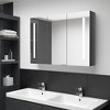 vidaXL Bathroom Cabinet White and Silver Engineered Wood 19.7x5.1x27.6 in - Shining Gray 35 x 5.5 x 24.4 in - 2 of 4