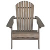 CAVINAS Wooden Folding Adirondack Chair, Rustic Foldable Outdoor Chair with Slatted Design, Portable Camping Chair for Adults, Patio Chair - 3 of 4