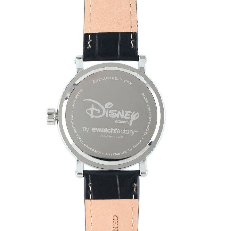 Men&#39;s Disney Mickey Mouse Shinny Silver Vintage Articulating Watch with Alloy Case - Black, 4 of 8
