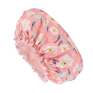 Unique Bargains Women's Flower Pattern Bath Cap 1 Pc - 1 of 3