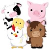 24 Reusable Farm Animal Plastic Straws Chicken Sheep Horse Cow Pig for Barnyard Farm Birthday Party Supplies Gift Favors with 2 Cleaning Brushes