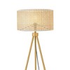 60" Sandy Faux Wood Floor Lamp with Rattan Shade - Globe Electric: ETL Listed, Modern Design - 4 of 4