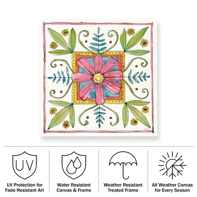 Anne Tavoletti 24x24 Multicolor Floral Outdoor Canvas Print