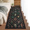 GustoWave Vintage Various sizes Floral Washbale Floor Cover Area Rug for Bedroom, Living Room, Black - 3 of 4