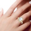 Pompeii3 4 1/4 Ct Emerald Moissanite & Diamond Engagement Ring White Yellow or Rose Gold - 3 of 4