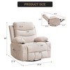 Jojoka 360° Swivel Rocker Recliner Sofa, Upholstered Fabric Glider with Massage & Heat, Side Pockets & Cup Holders, for Small Spaces - 2 of 4