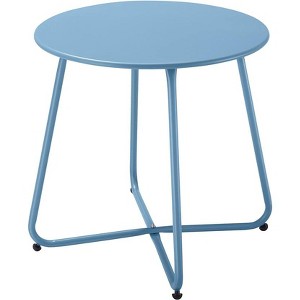 Simple Trending Outdoor and Indoor End Table for Garden Balcony Yard, Blue - 1 of 4