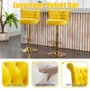 TUYOHW Velvet Swivel Bar Stools Set of 2,Adjustable Height Bar Chair with Gold Base,Modern Bar Chair for Kitchen Islands,Dining Room,Cafe - 4 of 4