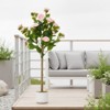 EcoSummer 3.6FT Artificial Camellia Tree 2-Pack, Faux Pink Flower Plants in White Planters for Home Office - 3 of 4