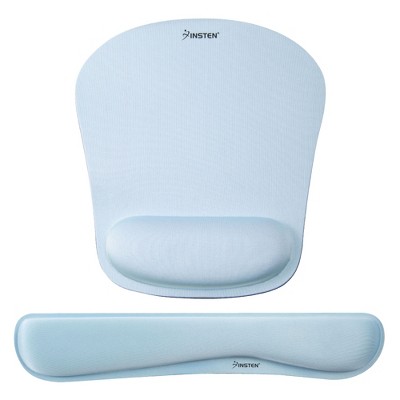 Insten Mouse Pad with Wrist Support and Keyboard Wrist Rest, Ergonomic, Easy Typing, Memory Foam For Gaming Office, Trapezoid S, Blue