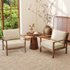 Tangkula Wooden Accent Chair 2 Set Armchair w/ Solid Wood Frame Removable Seat Cushion - 2 of 4