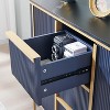 SinCiDo Sideboard Buffet Servers with 2 Doors & 3 Drawers, 54″W Luxury Fluted Kitchen Storage Cabinet with Faux Marble Tabletop - 4 of 4