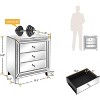 VINGLI Mirrored Nightstand Glass End Table, 23" W Silver Night Stand for Bedroom, Mirrored Bedside Table with Storage, Glass Mirror Nightstand - 3 of 4