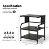 VINGLI 3 Tier Large 3D Printer Stand with Power Outlet/USB Port, Rolling Printer Cart with Adjustable Shelf, Laser Printer Table (Black) - 4 of 4