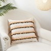 Saro Lifestyle Pom Pom Applique Pillow - Down Filled, 18" Square, Multi - 3 of 3