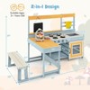 Infans Mud Kitchen with Kids Picnic Table Built-in Bench Blackboard Water Box Sink - 2 of 4