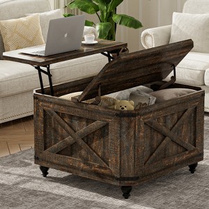 Farmhouse Lift Top Coffee Table With Large Hidden Storage - 1 of 1