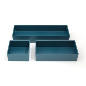TRU RED 3 Piece Plastic Drawer Organizer Teal TR55299 - 1 of 3